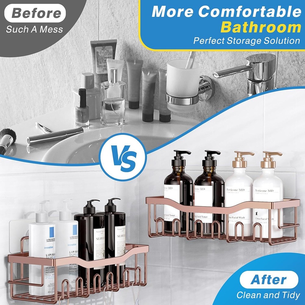Shower Caddy 5 Pack,Adhesive Shower Organizer for Bathroom Storage&Home Shower Caddy 5 Pack,Adhesive Shower Organizer for Bathroom Storage&Home