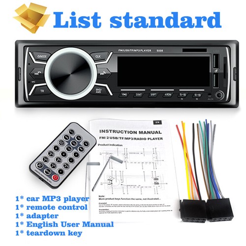Radio de coche Din individual Bluetooth/FM/2USB/AUX/carga rápida/control remoto reproductor de MP3 - Imagen 4 de 19