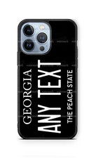 Georgia Black Personalized License Plate Phone Case for iPhone Samsung Google