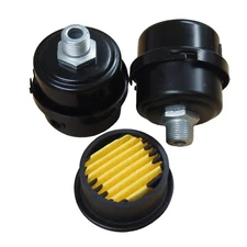 Lot of (2) Air Compressor Metal Air Filter Silencer 3/8" MPT Paper Cartridge