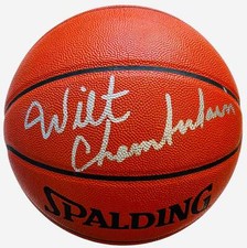 Wilt Chamberlain Autographed Spalding Indoor/Outdoor Basketball (JSA Autograde 1