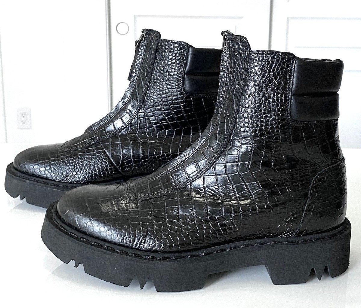 Aquatalia Harlo Black Crocodile Leather Black Boots. Size 7 Amazon.com | Aquatalia Women main image 4