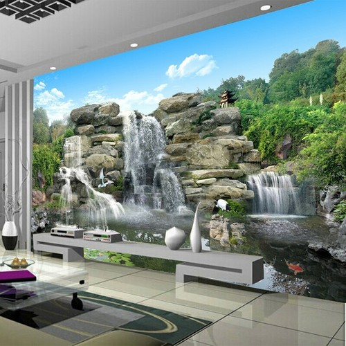 PAPIER PEINT 3D CASCADE NATURE REVETEMENT MURAL HAUTE QUALITE 4 ...