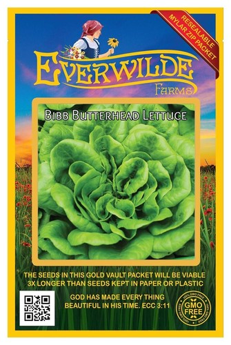 1000 Lätzchen Butterkopfsalat Samen - Everwilde Farms Mylar Samen Paket - Bild 1 von 3