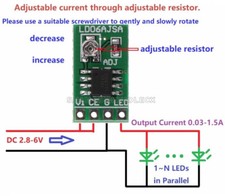 DC 2.8-6V 1.5A 30-1500MA LED Driver Constant Current PWM Control Board Module-