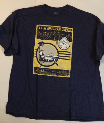 Loot Crate Fallout 4 A New American Dream CAMP platform t-shirt 2XL vault boy