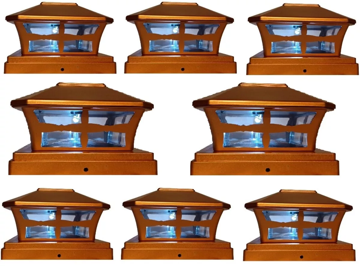 Copper solar fence post lights deals