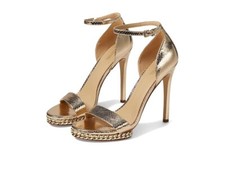 MICHAEL Michael Kors Z5567 Pale Gold Jordyn Chain Platform Sandals Size 6.5 M