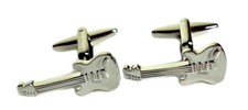 E-Gitarren Manschettenkn&ouml;pfe silbern gl&auml;nzend + Geschenkbox MM0951
