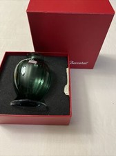 BACCARAT CRYSTAL RIBBED BALUSTER VASE SIGNED GREEN NEW IN ORIGINAL BOX