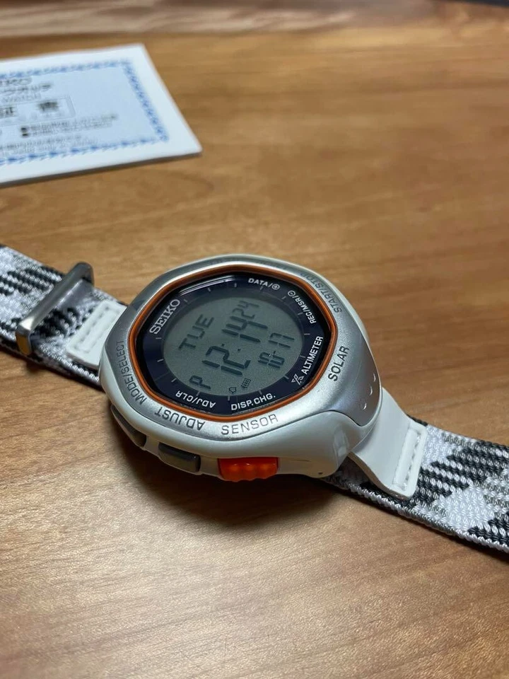 Seiko Alpinist S822-00A0 Digital Solar Herrenuhr Weiß Vintage 10 ATM Japan - Bild 2 von 4