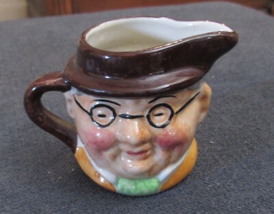 Vintage Artone Pottery Toby Double Sided Face Creamer Miniature 2'' tall