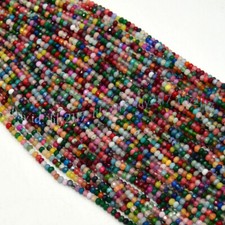 2x4mm Faceted Mixed Multicolor Jade Jasper Rondelle Gems Loose Beads 15'' Strand