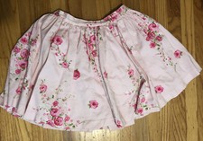 Charter Club Circle Skirt Pleated Floral Pink Roses Girls Size 7 EUC
