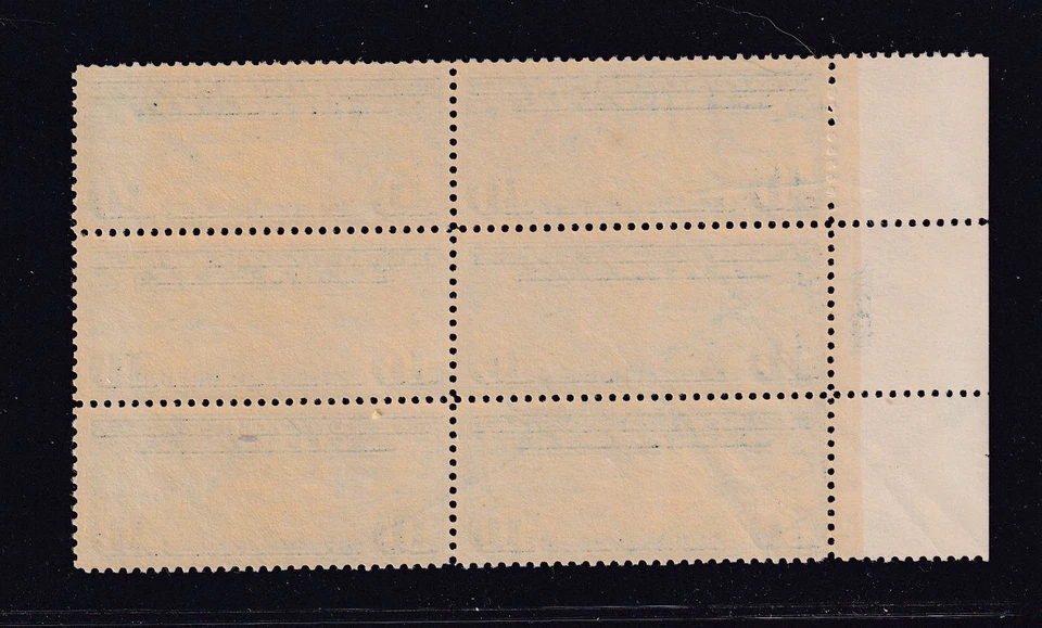 1926 AIRMAIL Sc C7 10c blue MNH XF flat plate block of 6 full original gum (A3 - Image 2 of 2