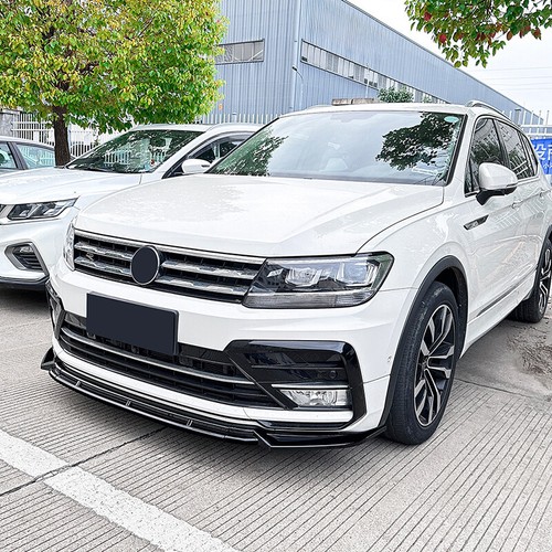 GT Style Front Bumper Lip Spoiler For VW Tiguan MK2 R-Line 2017-2021 Gloss Black - Picture 6 of 6