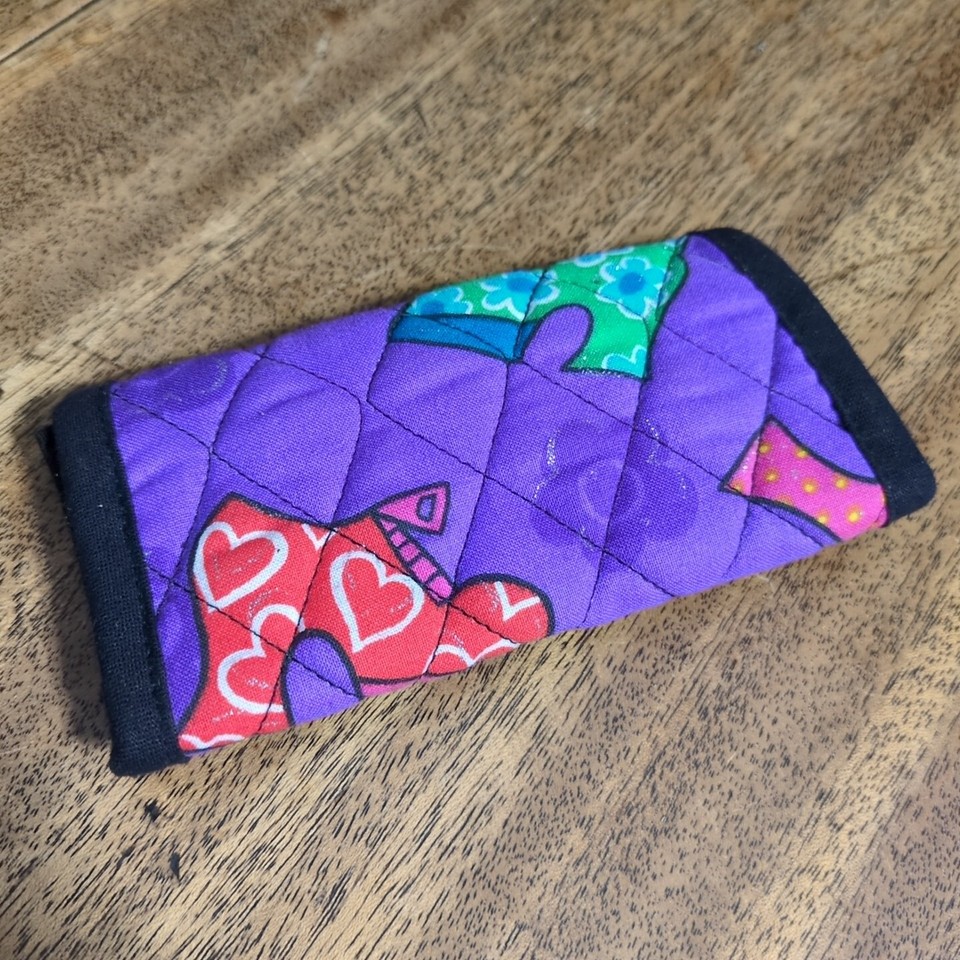 Quilted Compact Purple Pouch Wallet | eBay