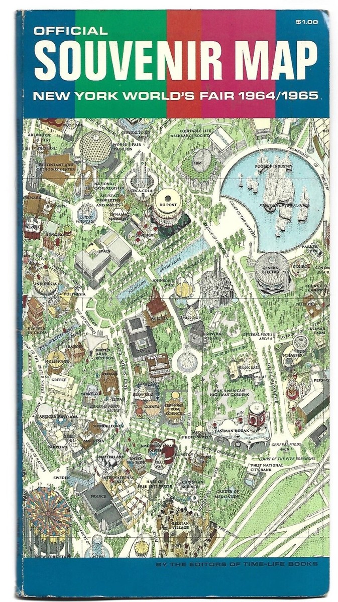 OFFICIAL SOUVENIR MAP NEW YORK WORLD'S FAIR 1964 / 1965 UNISPHERE