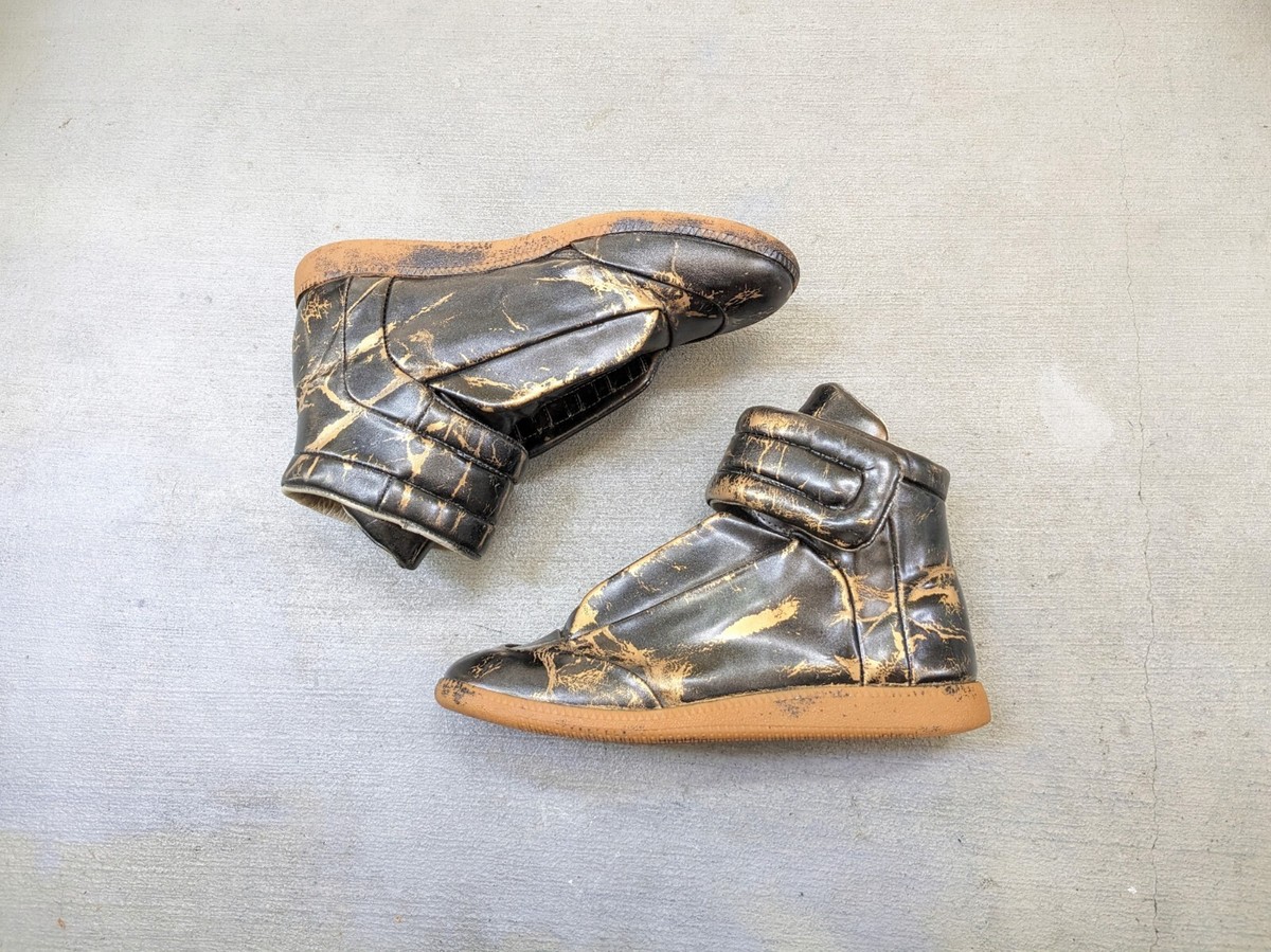 Maison Margiela Future Gold Black Men 10 43 Leather High Top Maison Margiela Future Gold Black Men 10 43 Leather High Top