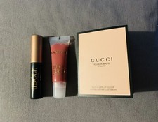GUCCI rouge de beaute muestra de color de labios, tubos jugosos Lancome y rímel