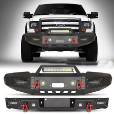 Yeego For 1997-2003 Ford F150 Flareside Front/Rear Bumper W/Winch Plate&Lights