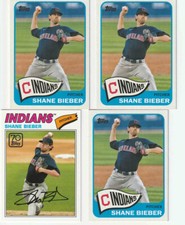 2021 Shane Bieber Topps Baseball Series 2 1965 Redux Base x 3 & 70 Years Insert