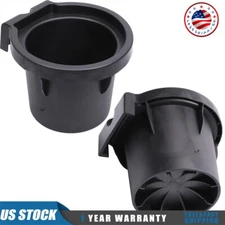 2pecs Console Cup Holder Insert Liner For Nissan 2005-2019 Frontier Xterra Black