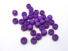 100 pcs. Purple Matte Ball Spacer Beads - 10mm - 4.7mm Large Hole - Fit Paracord