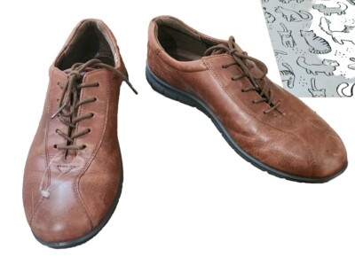 Ecco Shoes Women's 40 Brown Leather Lace Up Babett Tie