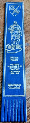 WILLIAM WALKER   Winchester Cathedral Blue Leather Bookmark VGC! A92