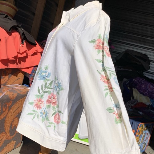 Alfred Dunner Jacke mit Knopfleiste Damen 14 weiß Blumen plus Baumwollstickerei - Bild 4 von 10