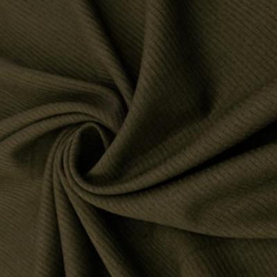 Dark Olivine Green Wool Suiting with Ribbed Weave - Tres Chic! LAST PIECE!