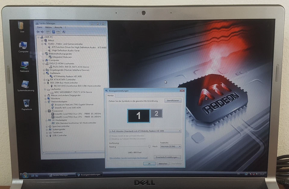 Retro Gaming Dell Studio 1537 Intel P8600 2,4GHz 320GB ATI Radeon HD 3450 VISTA - Bild 3 von 4