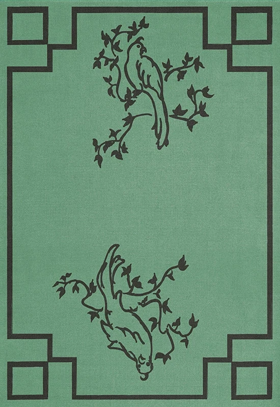 Chinoiserie - Parrot Green, Hand-Tufted Wool Soft Area Rug Carpet 5x8, 6x9, 8x10 - Image 4 of 4