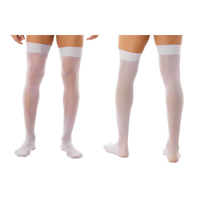Men High Socks 70D Stockings Sexy Lingerie Mesh Role Play Babydoll Bodystocking