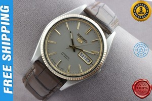 VINTAGE SEIKO 5 SOPHISTICATED GREY AUTOMATIC MEN'S JAPAN WRIST WATCH .36MM  i0527 | eBay