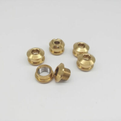 5pairs Titanium Crankset Chainring Bolts M8 Nuts 3.5mm for Road Bike MTB