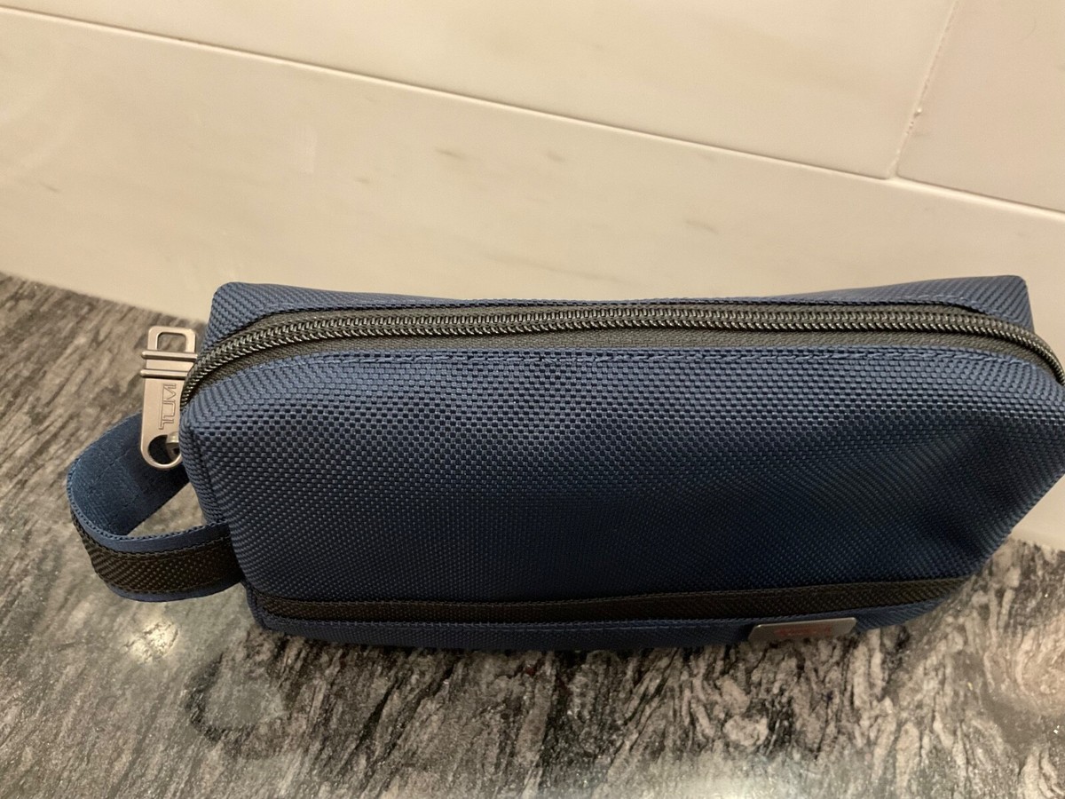 NEW - TUMI Zippered Small Kit - 4”x7” Pouch - Cosmetic Bag - NAVY