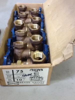 Nibco Brass Valves Fig. No. 75 Nom. Size 1/2 Box Contains 9