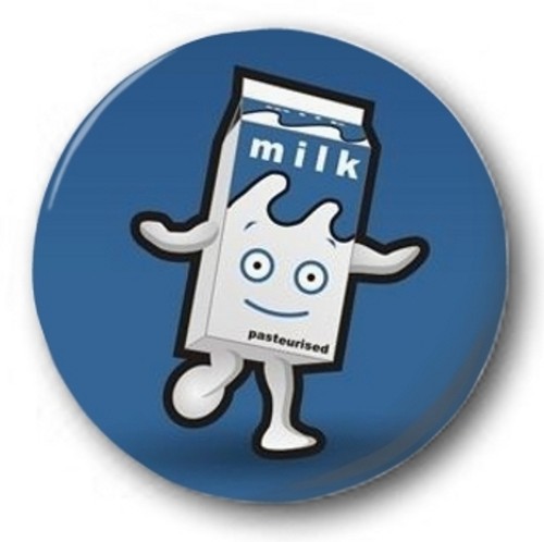 COFFEE & TV MILK CARTON - 25mm 1" Button Badge - Novelty Cute Blur - Zdjęcie 1 z 1