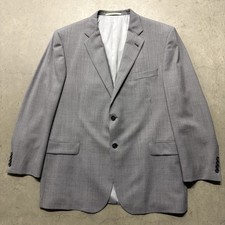 Vintage Burberry London Houndstooth Plaid Blazer Sport Jacket 46R Grey Preppy