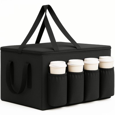 XXL Insulated Food Delivery Bag 22x14x13 Cup Holders 60lb Capacity