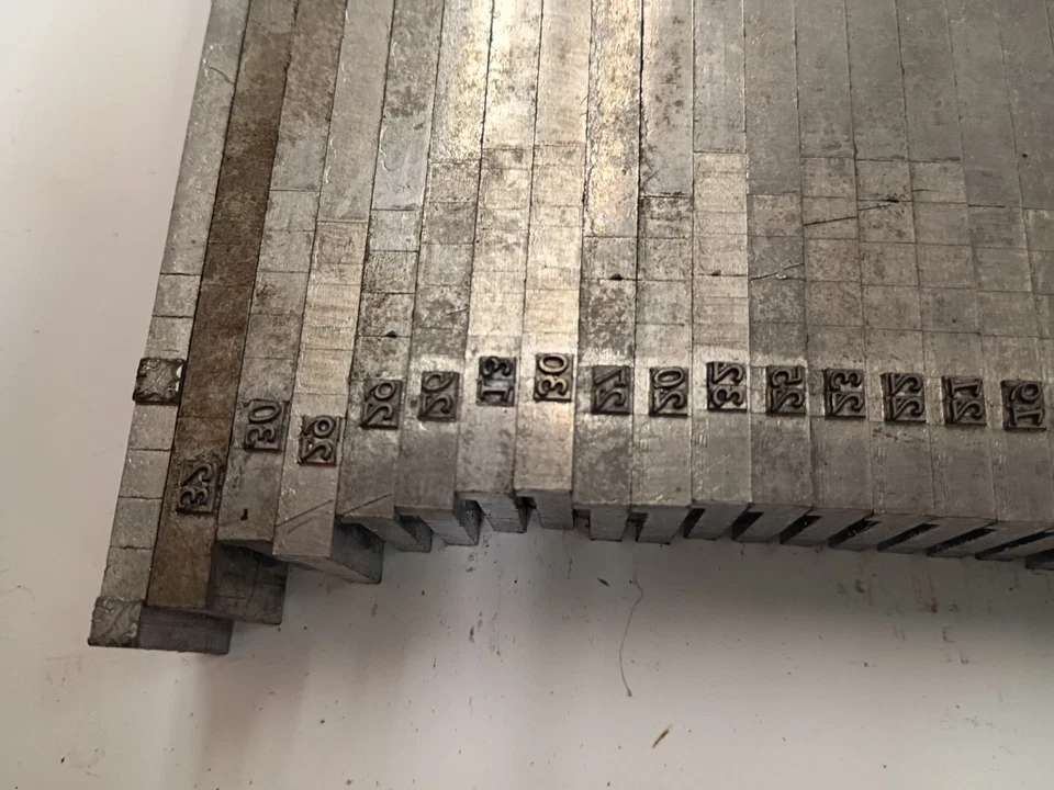 Vintage Linotype Letterpress Type Small Number Sequence  (Lino A3) - Image 2 of 4