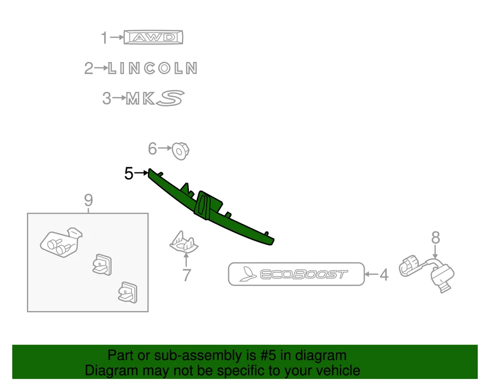 Panel de apliques genuino Ford 8A5Z-13508-AA Foto 2 de 2