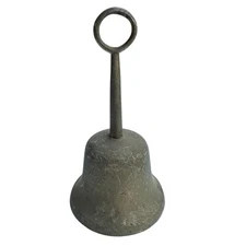 Vintage Brass 5" Unique Loop Top Hand Bell Desk Bell Dinner Rustic Decorative