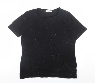 bonmarch Damen T-Shirt schwarz Viskose Basic Größe M Rundhalsausschnitt