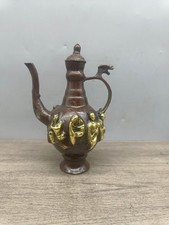 Antico ornamento in rame, teiera otto immortali