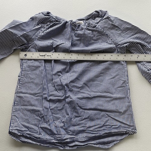 Crewcuts Girls Top Blue White Striped Tie-Sleeve Shirt Size 12 Blouse Nautical - Picture 6 of 10