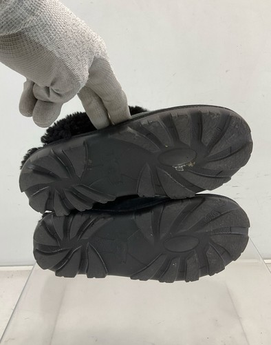 UGG Black Sheepskin Suede Coquette Slippers 6 - Picture 7 of 7