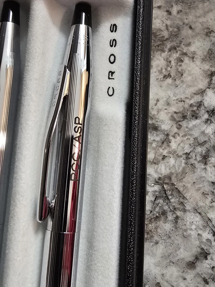 Juego de bolígrafo Cross Century cromado y lápiz de 0,5 mm nuevo en caja 350105 Estados Unidos Foto 2 de 4